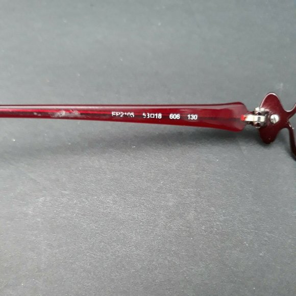 Designer Womens Eyeglass Frames Emilio Pucci Red Marbled Slimeline w/ Case - Picture 7 of 12